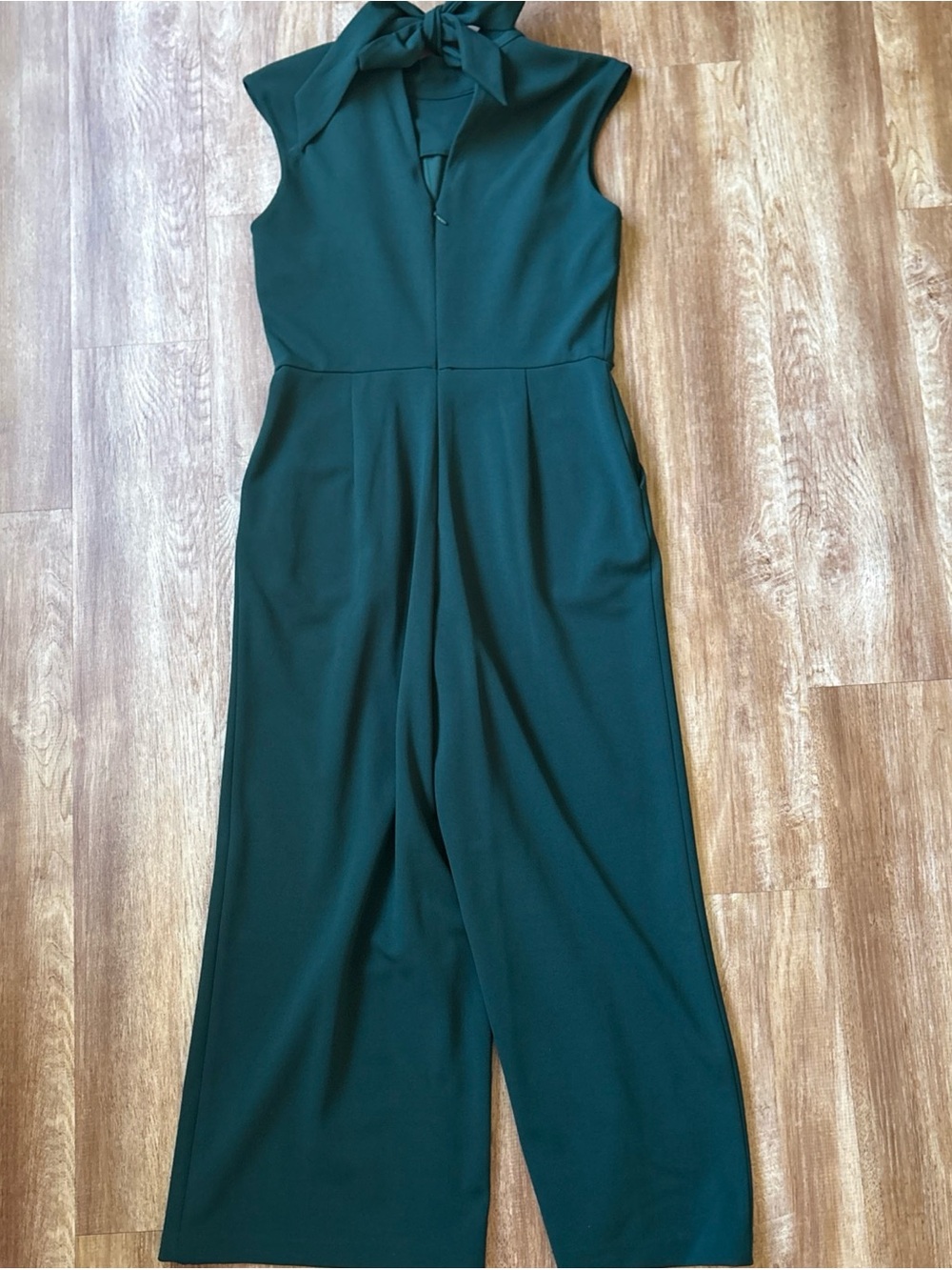 Calvin Klein Teal Emerald Jumpsuit Women’s 6 Wide Leg Tie Back ** - Picture 6 of 13